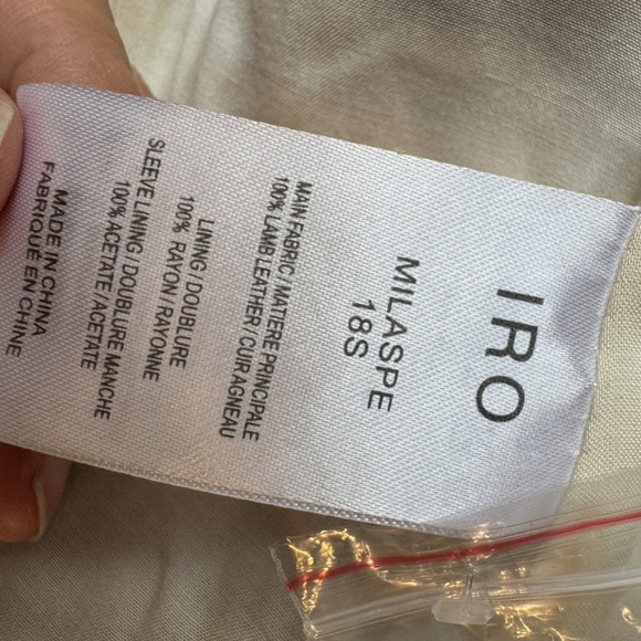 IRO Motobike Pink Metalic jacket 100% Lamb Leather Size 40 - Picture 8 of 8